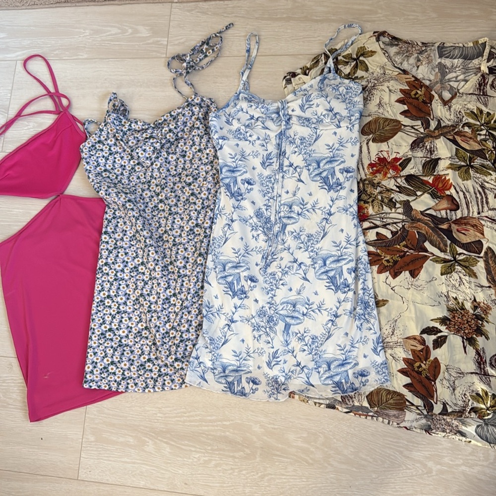 Floral Blue and Pink Women's Dress Bundle of 4